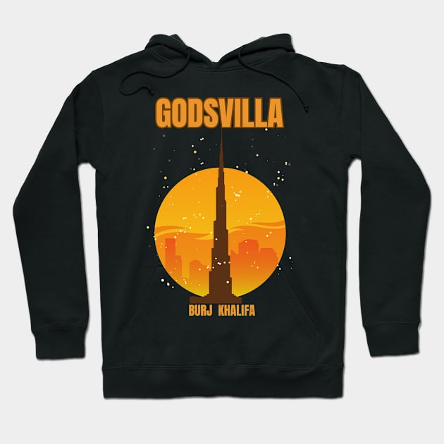 Gods Burj Khalifa Villa Nostalgic Skyscraper Hoodie by fantastic-designs